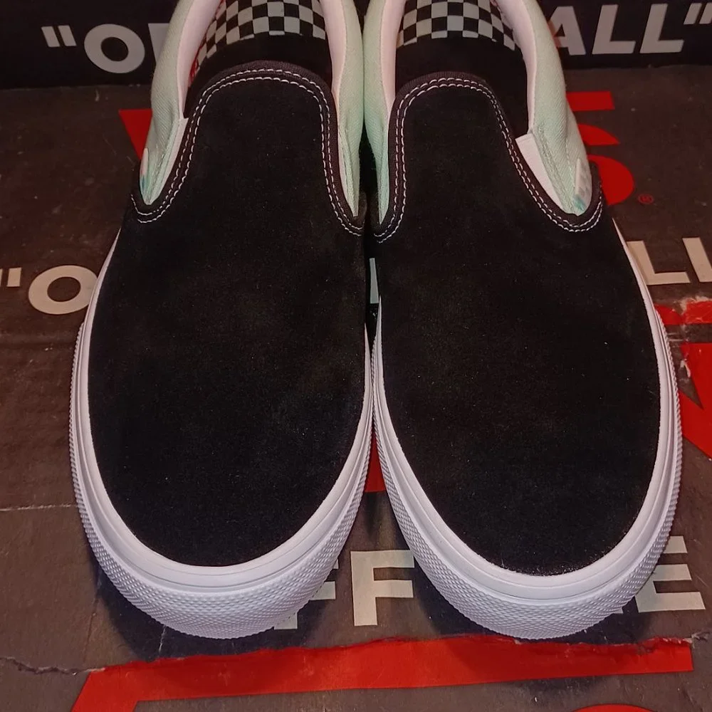 Vans Skate Slip On Mint Green Black Size US 11.5 Men New VN0A5FCAM2T Sneakers